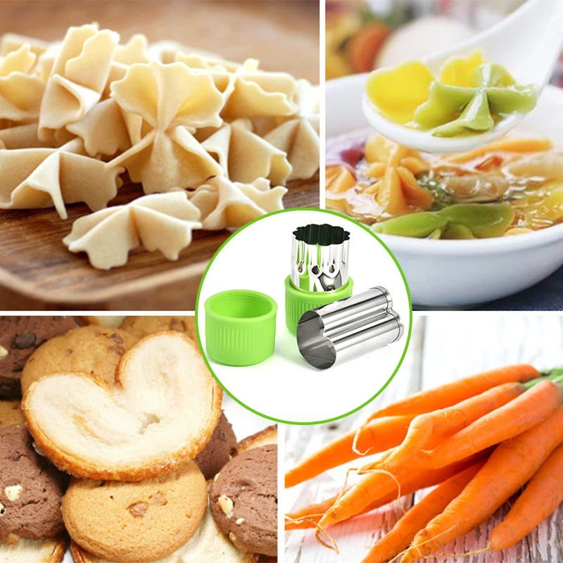 12 Pcs Vegetable Shape Cutter Set Flower Star Mold Cookies Cutter Fruit Slicing Stencil Kids Baking Cookie Mold DIY Baking Tools