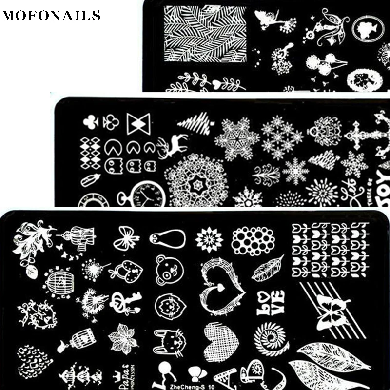 

1pc Rectangle Nail Stamp Plate JLNGLEBELLS MOFONAILS 12.5x6.5cm Stencil Sticker Stamp With Board Dandelion Polish Stamp Templa