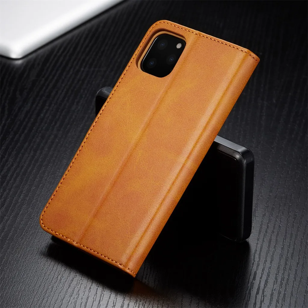 Wallet Case Leather Magnet Flip Cover Case With Card Slot Stand Leather phone Case For iPhone 11 Pro Anti-scratch Phone Case