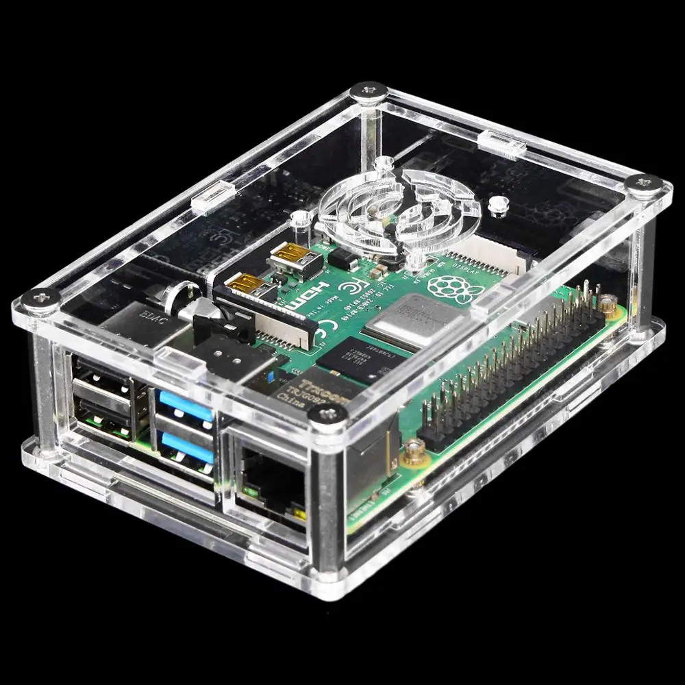 Полиметилметакрилатные акриловые коробки для Raspberry PI 4 Модель B 1 ГБ/2 ГБ/4 ГБ пластиковый корпус крышка Raspberry PI 4 B PI4 4B