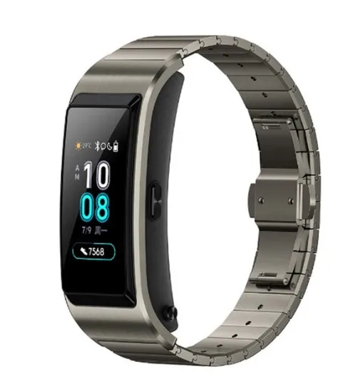 Huawei talkband B5 Talk Band B5 Bluetooth умный спортивный браслет напульсники сенсорный AMOLED экран вызов наушники пульсометр - Цвет: Fashion gray