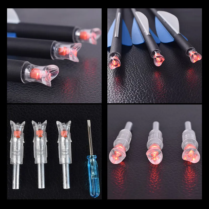 

6PCS Hunting Compound Bow Glowing Nock Automatically Lighted Arrow Nock For ID6.2mm Arrow Shaft Crossbow Accessories