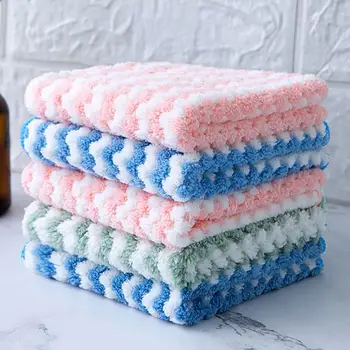 

Oil Free Dishwashing Towel Kitchen Cleaning Rag Cationic Coral Pile Absorbent Cloth Non Stick Oil Scouring Pad For Home Kitchen