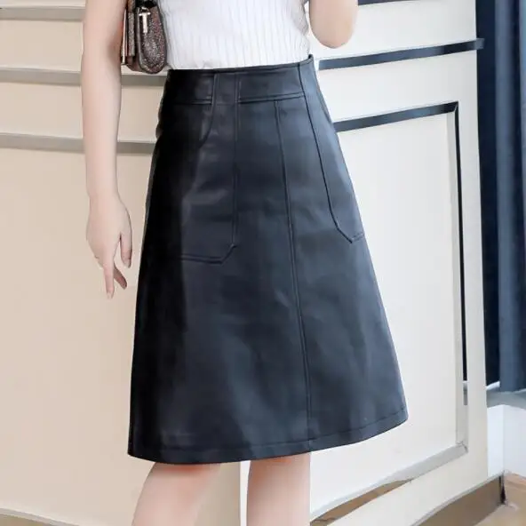 2019 новая весенняя искусственная овечка большого размера кожаные юбки женская