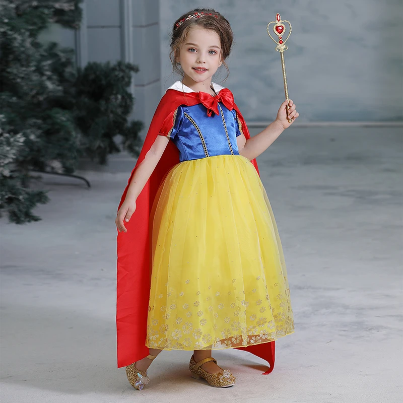 Hallween Costume For Kids Princess Anna Elsa Dress Girl Snow White Carnival Party Birthday Dress Cinderella Clothes Christmas
