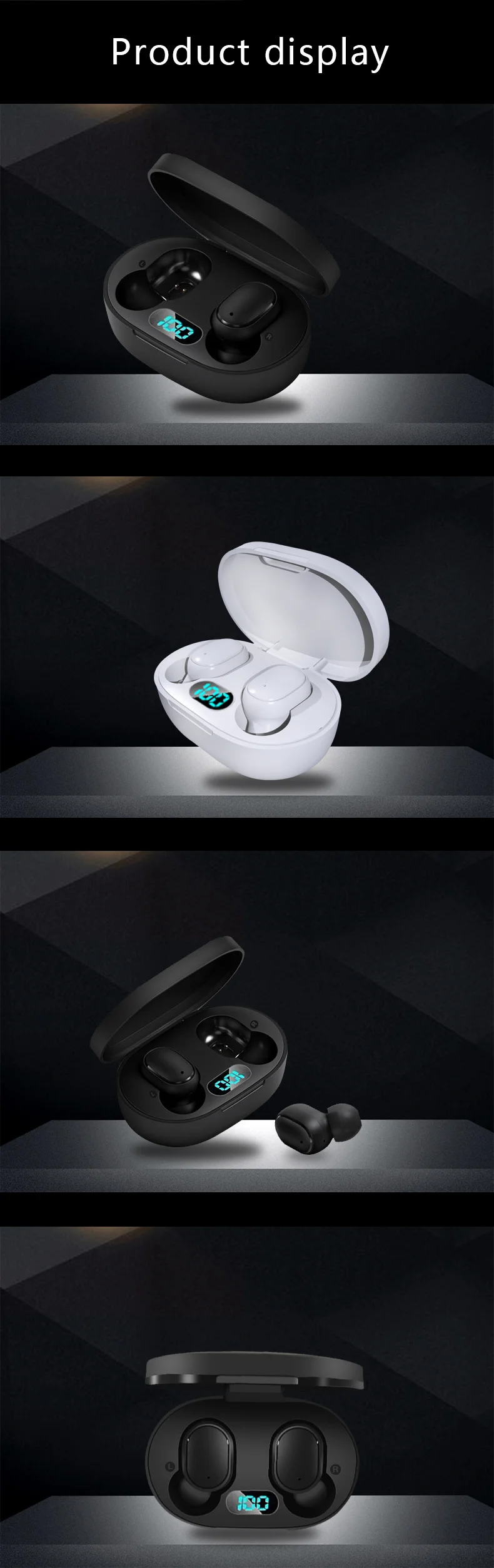 TWS беспроводной Bluetooth 5,0 светодиодный дисплей наушники для Redmi Airdots кнопка управления Водонепроницаемый шумоподавление Гарнитура PK A6S E6S