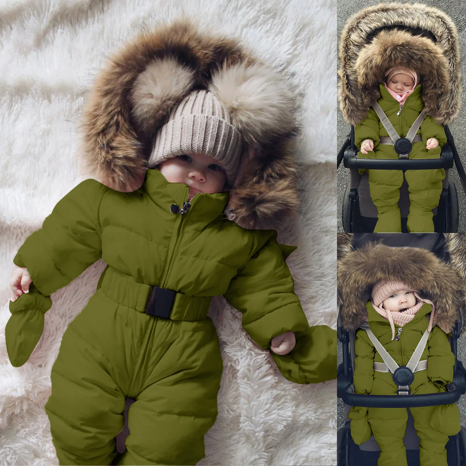 Winter Infant Baby Boy Girl Romper Jacket Hooded Jumpsuit Warm Thick Coat Outfit Roupas de baby Toddler Clothing Outwear New kids jackets baby jumpsuit winter coat