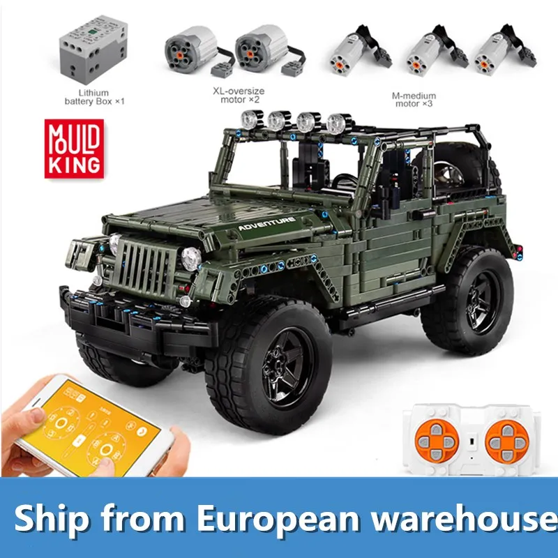 Высокотехнологичные строительные блоки Mold King RC Jeeps Wrangler Adventure Off-модель дорожного