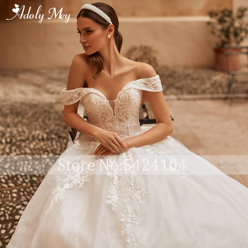 dresses for wedding Adoly Mey Gorgeous Appliques Sparkly Tulle A-Line Wedding Dress 2022 Luxury Sweetheart Neck Beading Lace Up Princess Bridal Gown long sleeve wedding dresses