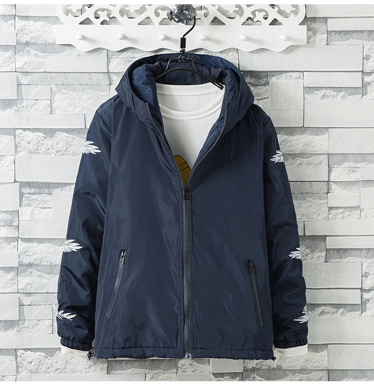 Autumn& Winter Men Hooded Feather Coat plus Cotton Coat Korean-style Teenager Students Tops Plus-sized Fashion