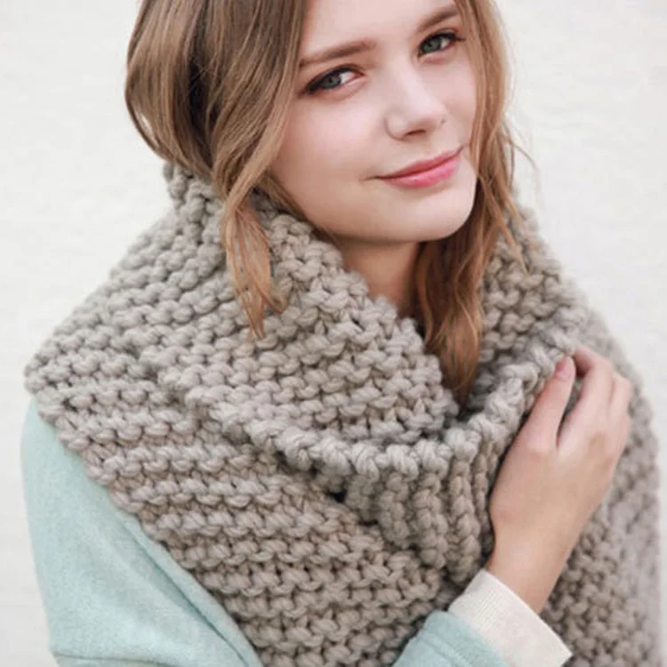 écharpe en laine épaisse femme automne et hiver