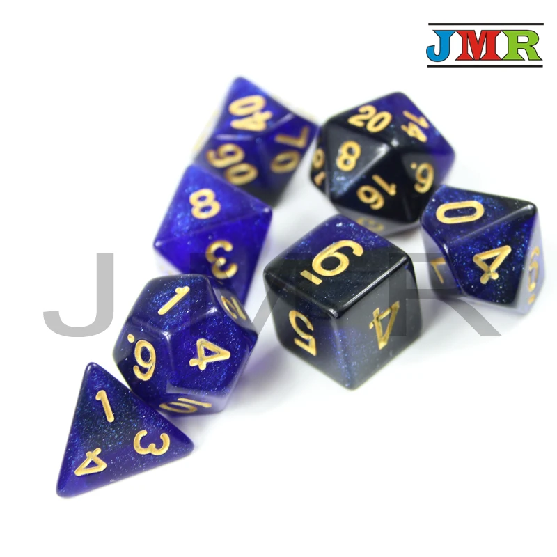 Супер Вселенной Galaxy набор Игральный костей из D4 D20 RoyalGemini с блестящие блеск