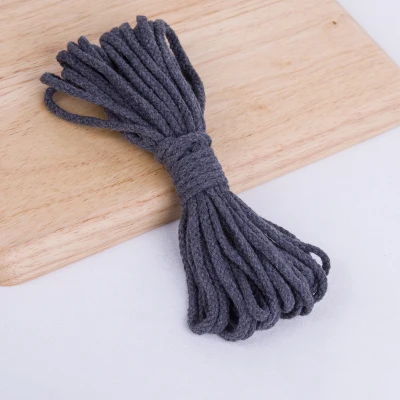 gray 5 мм Diy аксессуары витой круглый хлопок шнур декоративная Веревка бежевый хлопок веревка ручной шнурок хлопок веревка 14 цветов - Цвет: gray