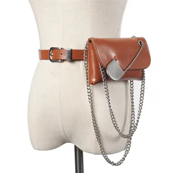 

Vintage Leather Waist Packs Women Party Novelty Chest Bags Square Shoulder Waist Bag Girl Large Capacity Belt Fanny Pack Cover
