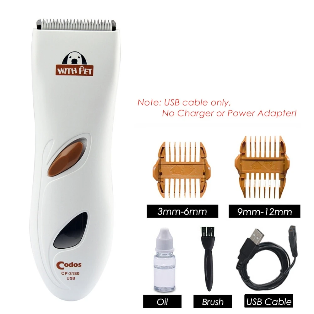 Codos CP3180 Pet Dog Hair Trimmer Professional USB Charging Electric Shaver Rechargeable Cat Grooming Clipper Haircut Machine