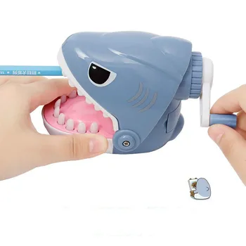 

Multifunctional Cute School Child Hand Pencil Sharpener Cartoon Funny Bulldog Shark Crocodile Mouth Dentist Bite Finger Game
