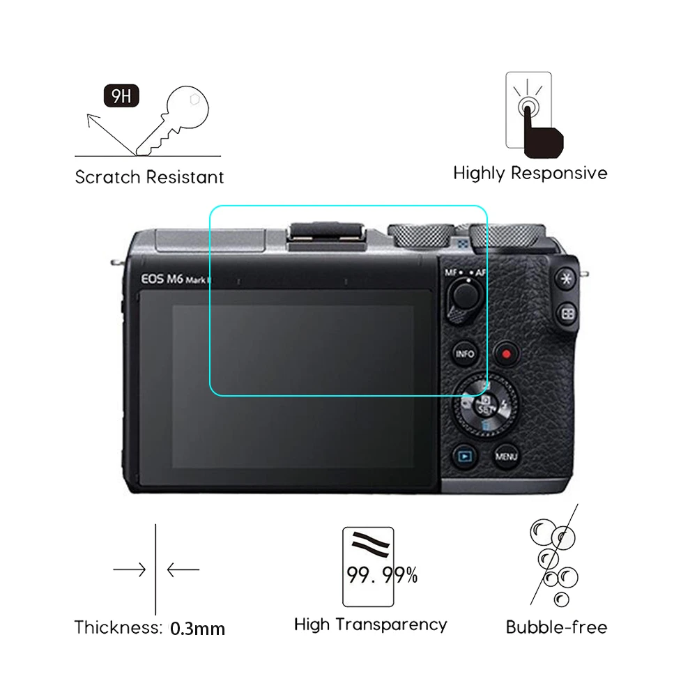 Для Canon EOS M6 Mark II закаленное стекло Защита для экрана цифровая камера ЖК-дисплей HD