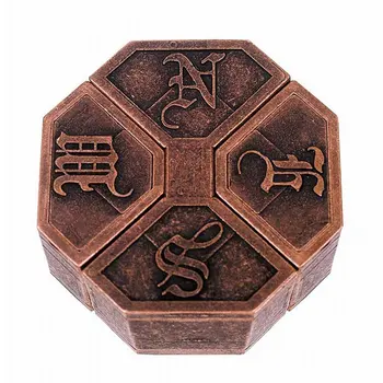 

Adult Gift Intelligence Vintage Metal Brain Teaser Box Lock Classroom Educational Toy Children School Magic Funny Game Mind wood