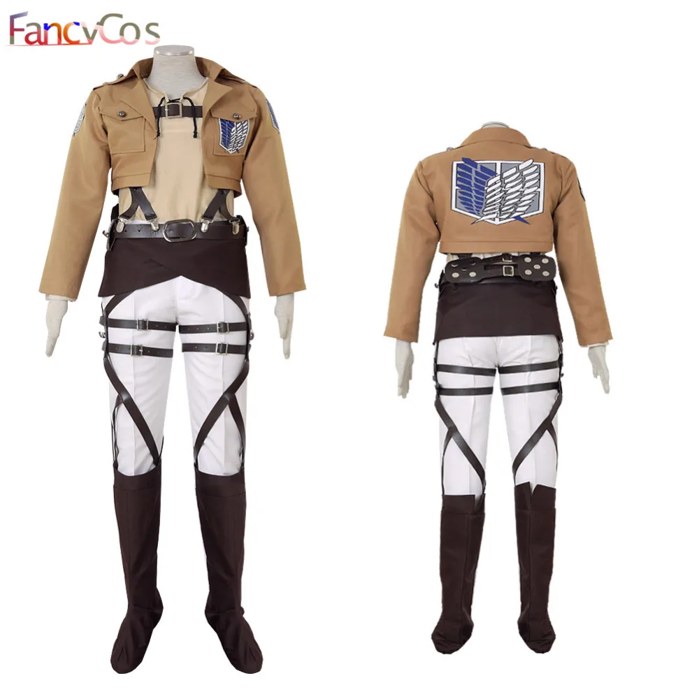 

Halloween Attack on Titan AOT Shingeki no Kyojin Eren Jaeger Survey Corps leather Cosplay Costume Game Japanese