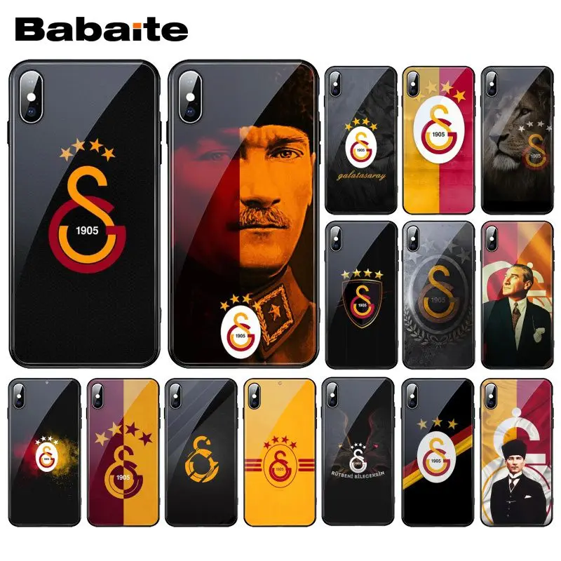 

Babaite Turkey Galatasaray Mustafa Kemal Ataturk Tempered Glass Phone Case For iphone 11 Pro XS MAX XR 8 X 7 6S 6 Plus