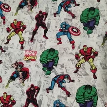 Хорошая светло-серая ткань Мстители мягкая хлопковая ткань Мстители герой печати ткань шитье лоскутное DIY Детская рубашка одежда