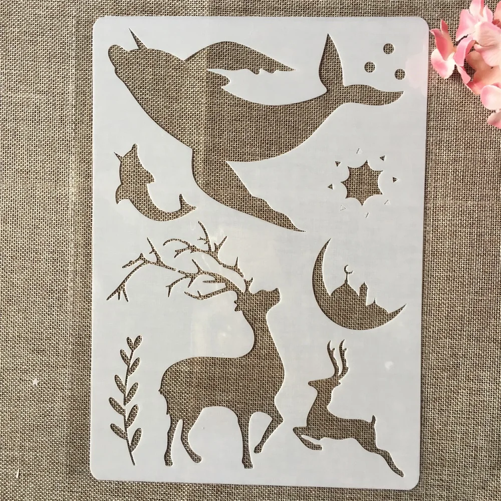 

Трафареты A4 29 см с рисунком Кита, оленя, мечты, «сделай сам», настенная живопись, Искусственный Декоративный шаблон