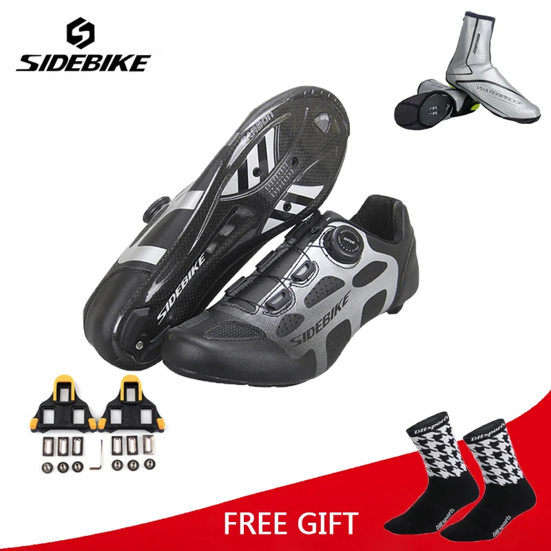 Black combination 2 Sidebike/Обувь для велоспорта; дышащая обувь для велосипеда с самоблокирующимся верхом; Ультралегкие спортивные кроссовки для гонок; Zapatos Ciclismo; для мужчин и женщин - Цвет: Black combination 2