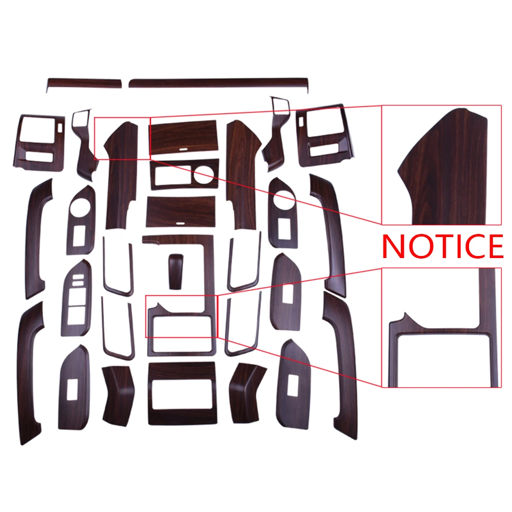 Для Toyota Land Cruiser PRADO FJ150 2010- матовый полный комплект ABS крышка под дерево Отделка Декоративные наклейки стайлинга автомобилей 30 шт