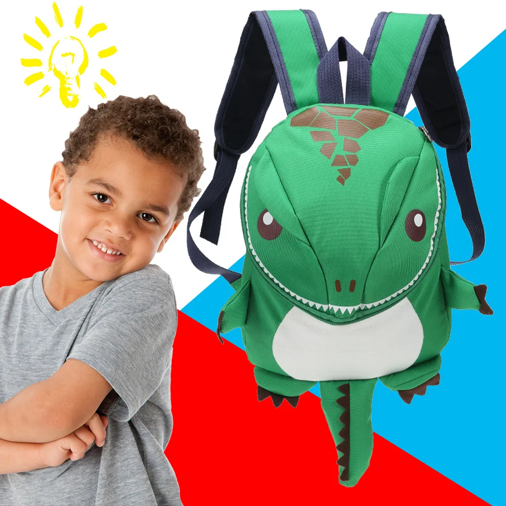 Cartoon Dinosaur Backpack Children Kindergarten School Bag High Quality Waterproof Adjustable Shoulder Strap Kids Backpack