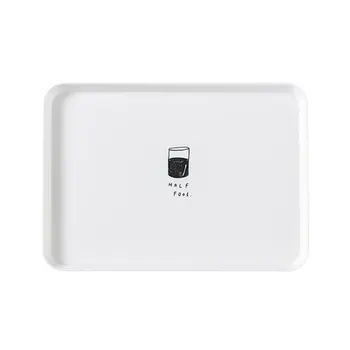 

2778 Nordic style rectangular plate household simple breakfast plate plastic tea plate dinner plate dessert small tray