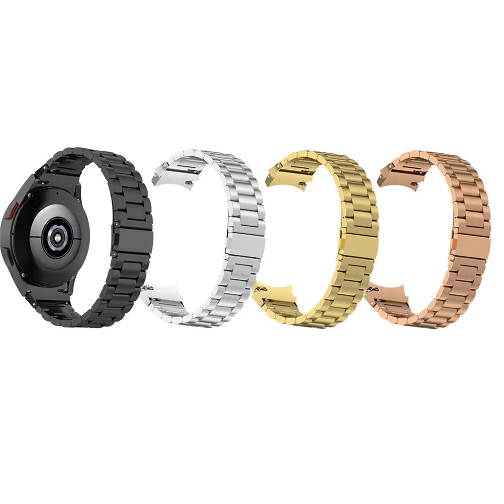 

For Galaxy Stainless Steel Three-bead Watch Strap Replacement Watch Band Belt for Galaxy Watch 4/ Watch 4 Classic Repair Part