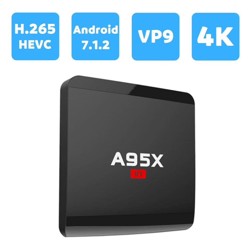 

A95X R1 Android 7.1 Smart TV Box Amlogic S905W Quad-core 1GB/8GB 2GB/16GB 4Kx2K HD 2.4G Wifi Media Player Nexbox Set Top Box