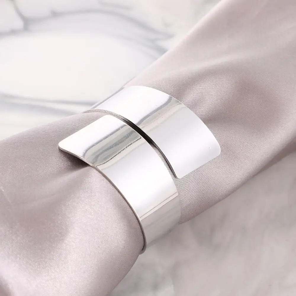 1PC Serviette Rings Napkin Holder Table Dinner Towel Napkin Ring Decoration for Wedding Party Hotel Banquet Silver Gold