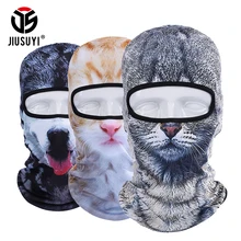 3D кошка собака милые животные Балаклава ветрозащитный Skullies шапочка Забавный ШЛЕМ ЛАЙНЕР зимняя шапка теплая маска для лица шапка для женщи...(China)