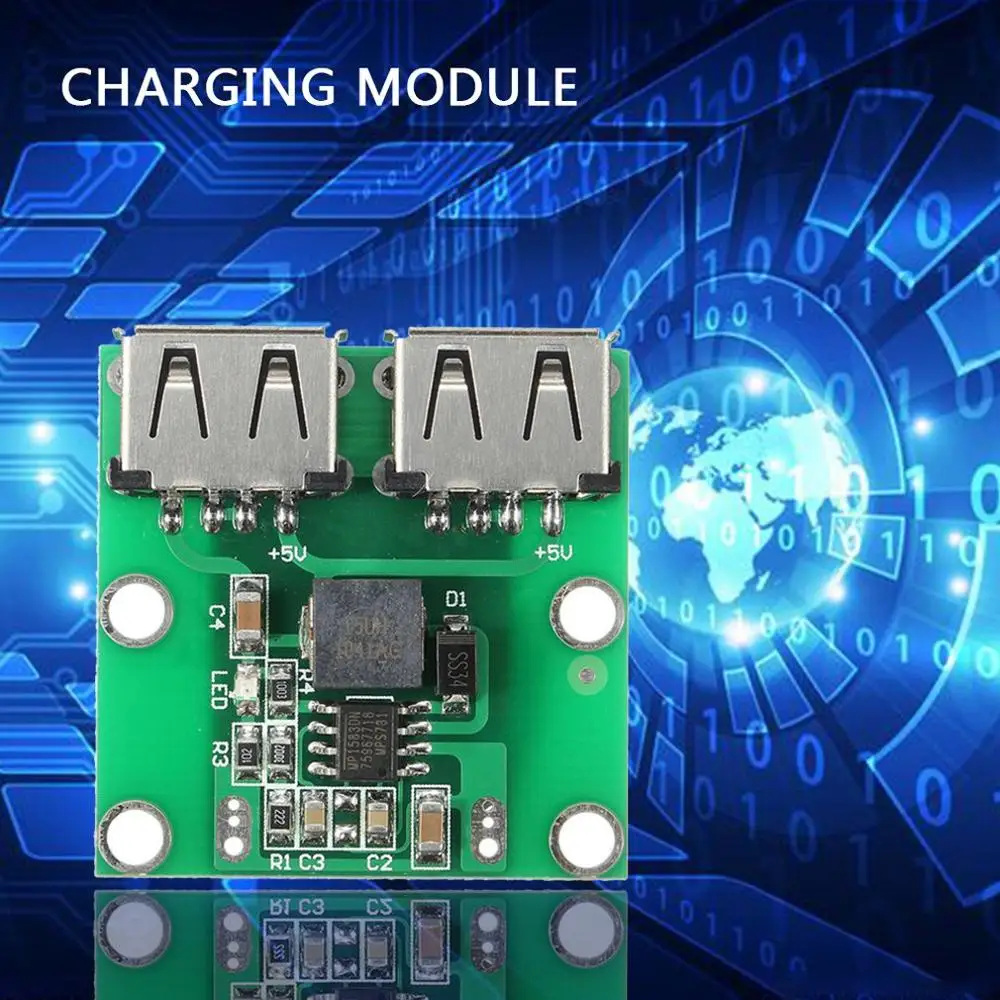 Двойной USB понижающий Регулятор зарядки зеленый MCU высокотехнологичный модуль макетной платы изысканно разработан прочный