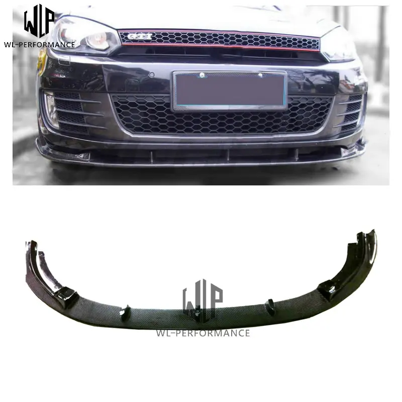 

Golf 6 MK6 GTI Original style Carbon Fiber Front Bumper Lip Spoiler for Volkswagen Golf VI MK6 10-13 Car styling use