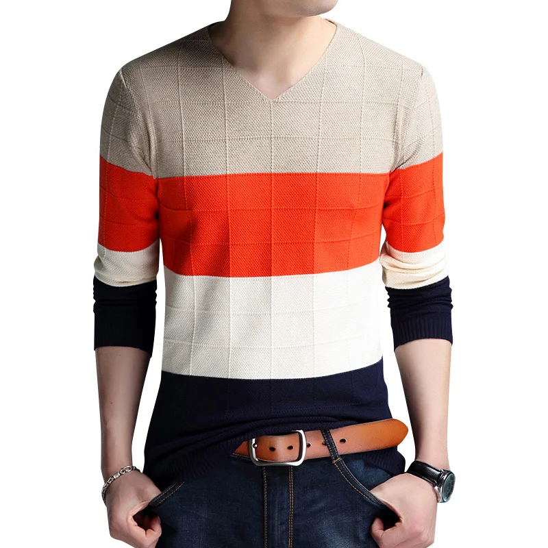MEN Sweater Autumn Spring Pullovers best quality Nice Striped Plus size 3XL Men Sweaters Coat Cotton Pullover MEN Sweater Autumn Spring Pullovers best quality Nice Striped Plus size 3XL Men Sweaters Coat Cotton Pullover