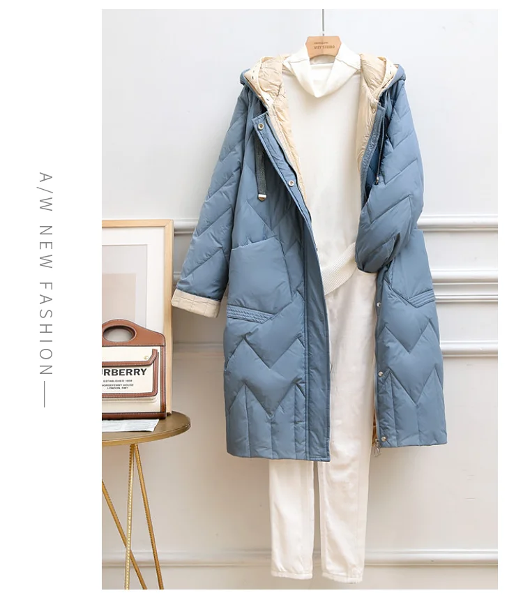 SEDUTMO Winter Warm Duck Down Jacket Women Oversize Thick Long Hooded Coat Autumn Fashion Casual Puffer Jacket ED1699