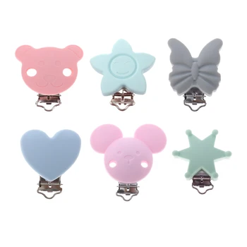 

ATOB 1pc Baby Pacifier Clip Silicone Soother Teether Nipple Holder Baby Teether Accessories wooden Clip Toy Towel Clips