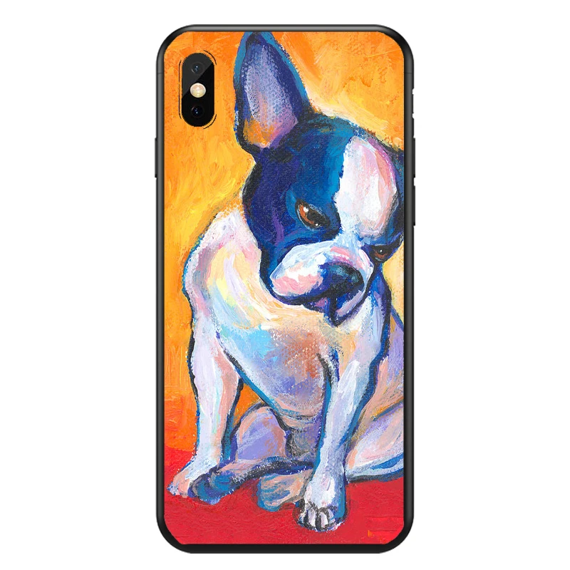 Чехлы для телефонов, чехлы для iphone X, XR, XS, MAX, 8, 7, 6, 5, 4, силиконовый чехол с изображением Бостонского терьера, собаки, розы
