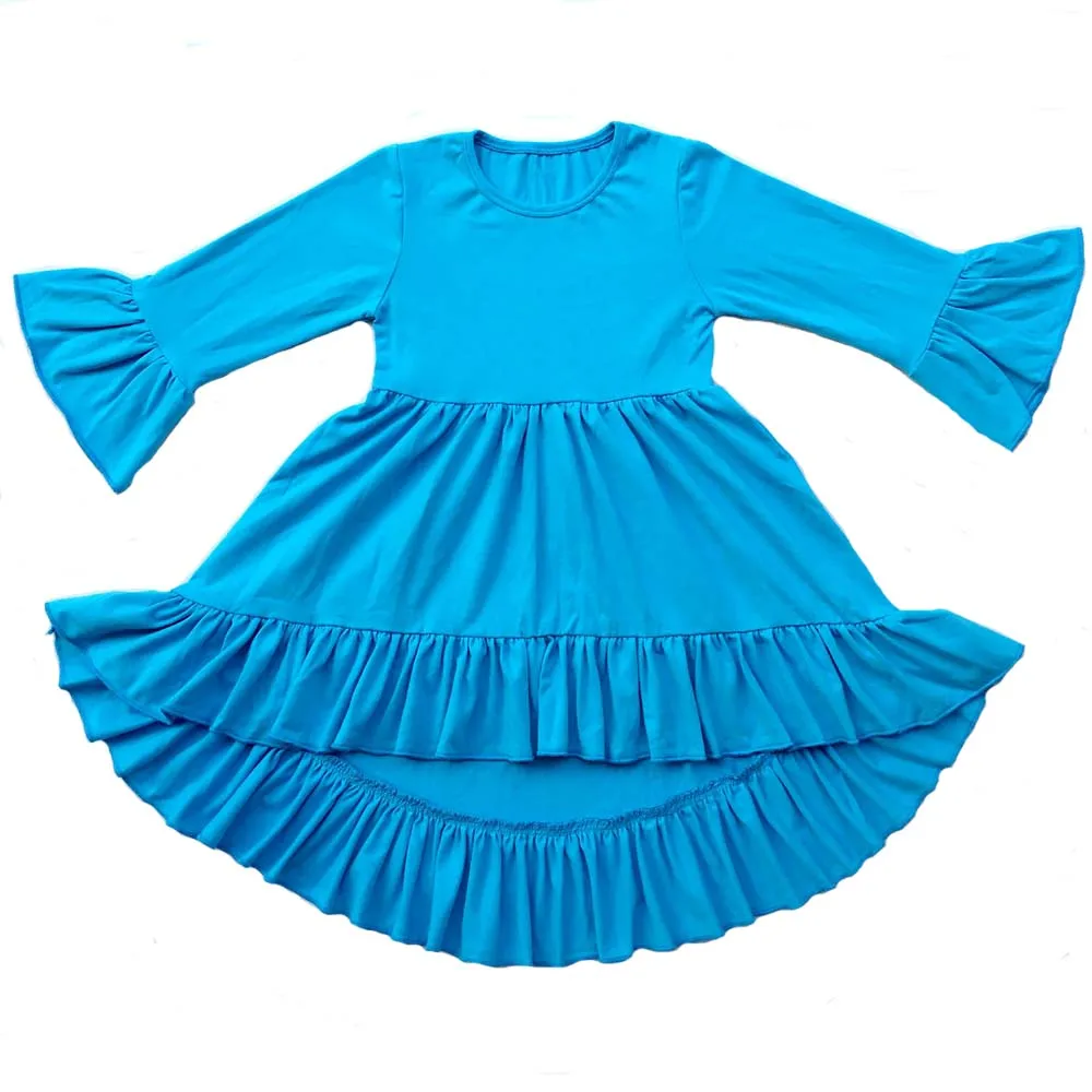 Новинка; однотонное бордовое Хлопковое платье для маленьких девочек; хлопковое платье с длинными рукавами и оборками; осеннее платье со шлейфом; костюм; одежда
