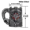 Baphomet Pentagram Horn Mug resin hand painted & polished Retro Mug stainless steel liner Cool Cup Gothic Kitchen Bar Drinkware ► Photo 2/6