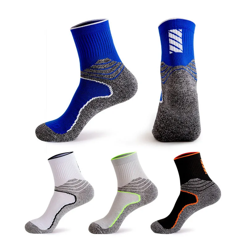 

Men Sport Socks Elite Outdoor Fitness Basketball Cycling Running Mountaineering Athletic Cushioned Compression Crew Sock