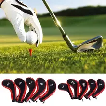 10 шт. портативный чехол для клюшек на молнии с длинным горлом защитный чехол для клюшек для гольфа чехол для клюшек на молнии чехол для клюшек для гольфа Pu