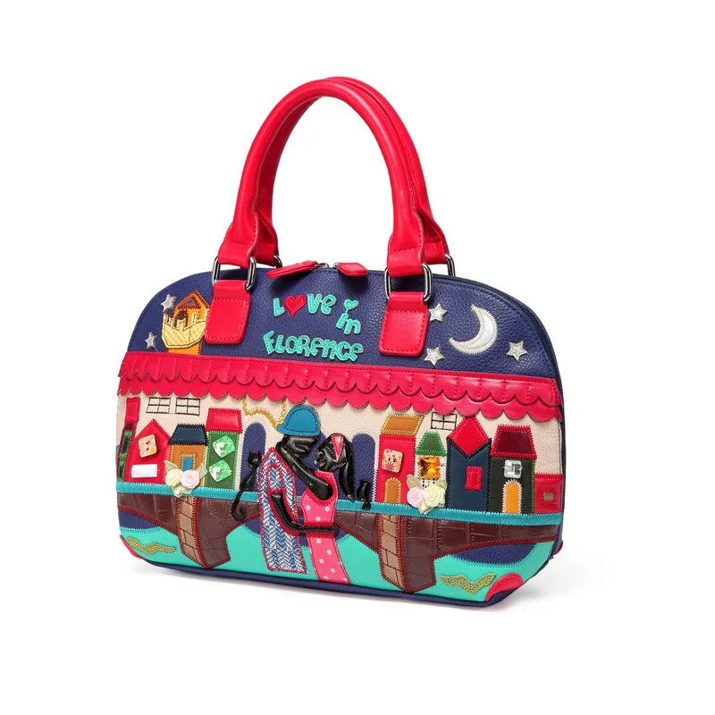 

2020 Xianjian Unlike others tote bolsas 3d embroidery love in florence handbag women bags elegant large totes bag