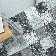 

10pcs Retro Style Simulation Hard Piece Tile Stickers DIY Home Renovation Wallpapers Kitchen Self-Adhesive Peeling Wall Stickers