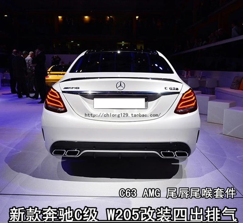 Спойлер C180 C200 C220 C250 C300 2015 2016 4 двери автомобиля C63 стиль черный спойлер из