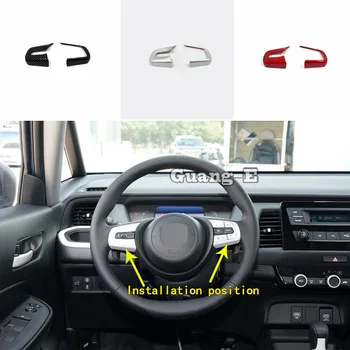 

Car Styling Cover Detector Sticker ABS Steering Wheel Interior Kit Trim Frame Parts 2pcs For Honda Fit Jazz 2020 2021