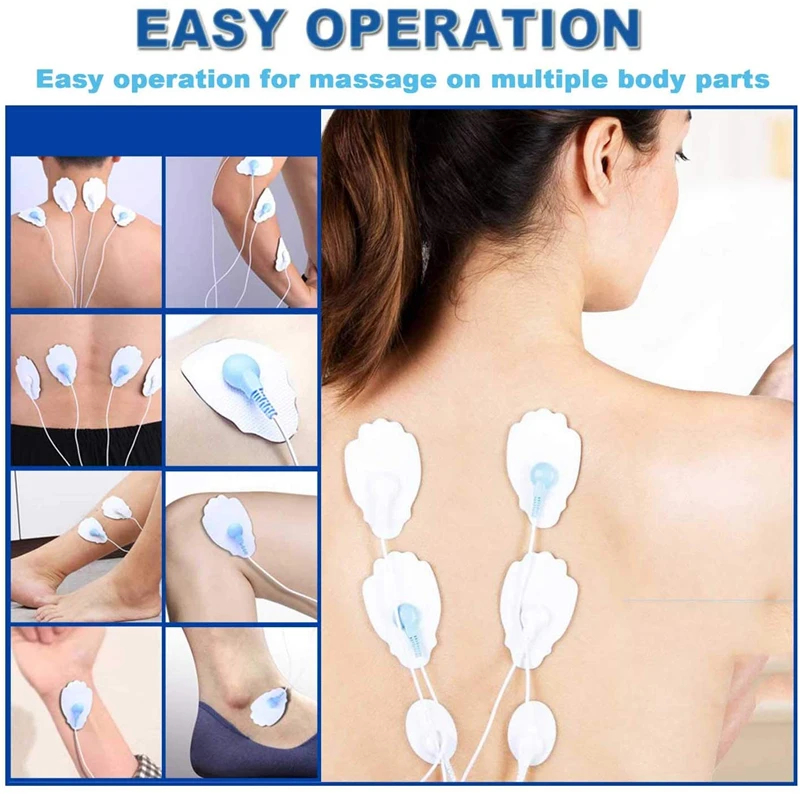 Tens Pads Electrodes Massager Muscle Stimulator Body Tissue Pain Physiotherapy Powerful Function Health Care Relaxtion Massage