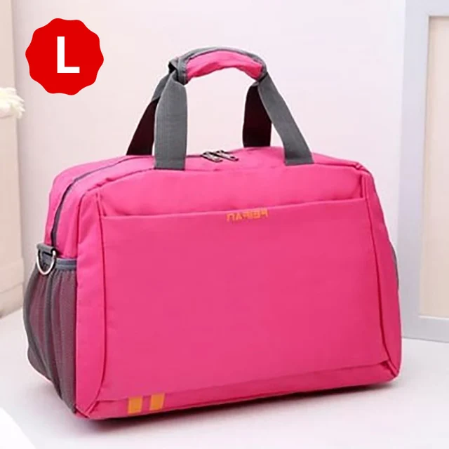 Scione Classic Travel Business Handbag Men Waterproof Cabin Luggage Tote Suitcase Women Large Casual Sport Weekend Shoulder Bag Rose Red L